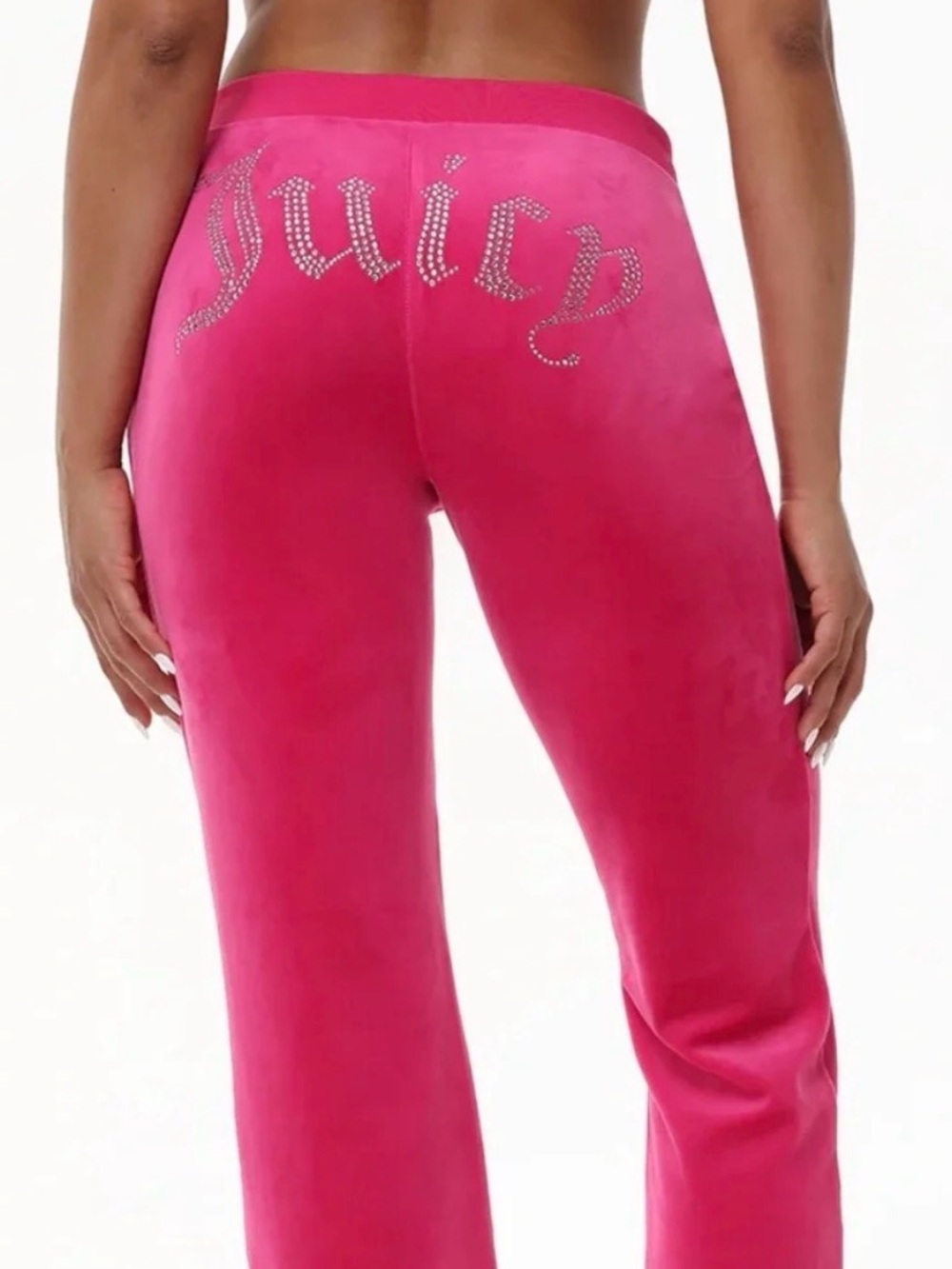 Juicy Couture NEW Women’s Bright Pink Velour Wide-Leg Pants